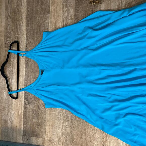 Torrid 2X Maxi Challis Trapeze Dress Bluebird NWT plus size coastal resort - Picture 7 of 9